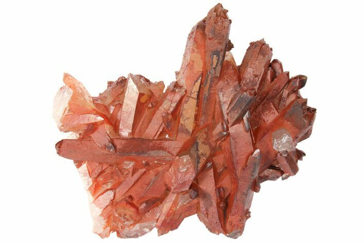 Natural, Red Quartz Crystal Cluster - Morocco #134075